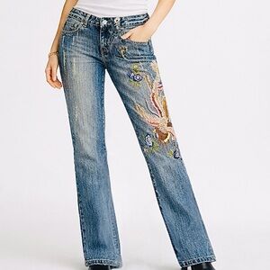 ✨Vintage Peggy Buffalo David Britton Embroidered Peacock Jeans Size 30